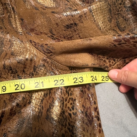 Vintage Y2K 2000s Snakeskin Leopard Print Suede Long Sleeve Jacket Women Size XL - Picture 7 of 8